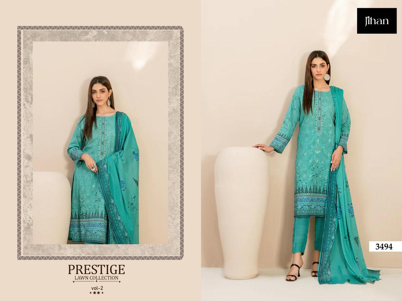 Jihan Prestige Vol 2 Catalog Chiffon Dupatta pakistani designer suits images