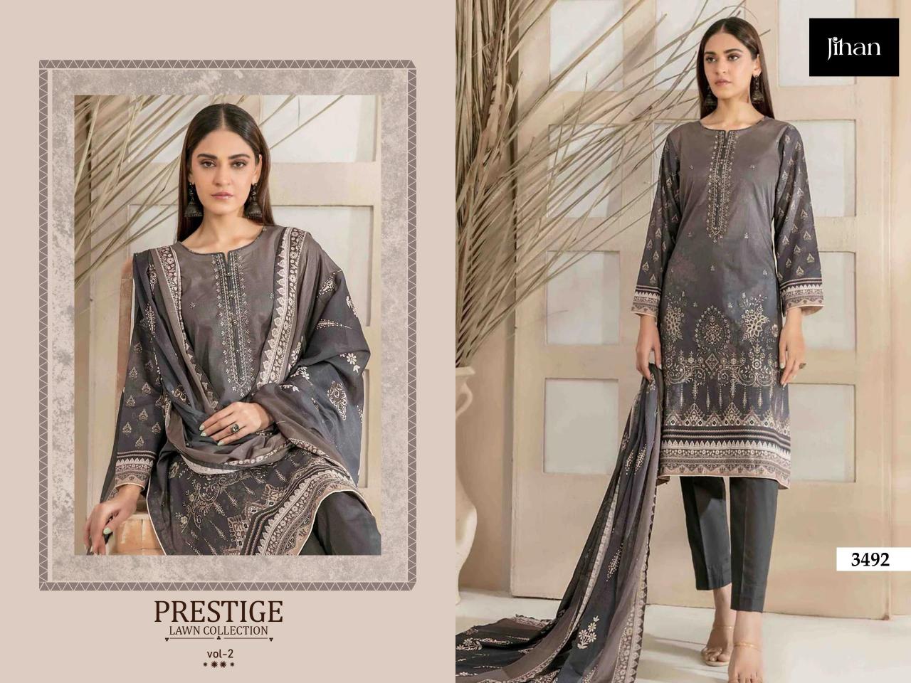 Jihan Prestige Vol 2 Catalog Chiffon Dupatta pakistani designer suits images