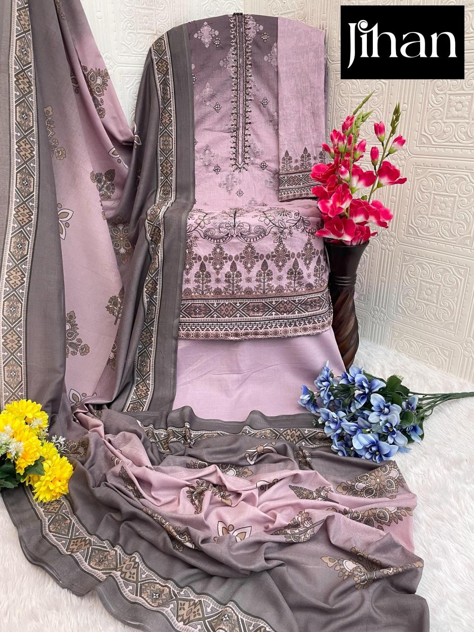 Jihan Prestige Vol 2 Catalog Cotton Dupatta pakistani designer suits dubai