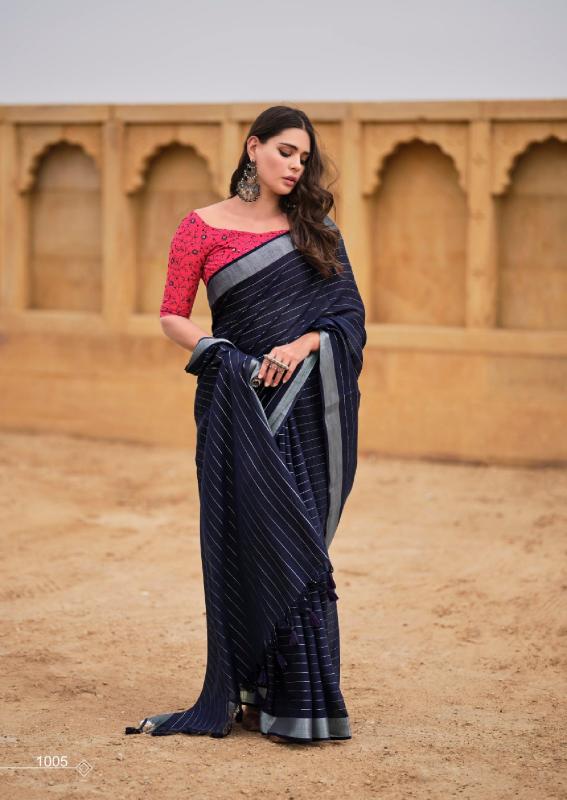 Kashvi Abhilasha Vol 3 Catalog elegant linen sarees in myntra india