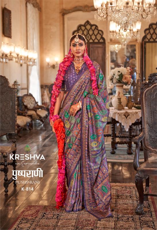 Kreshva Pushp Catalog Rani Silk Printed fashion and sarees magazines in india