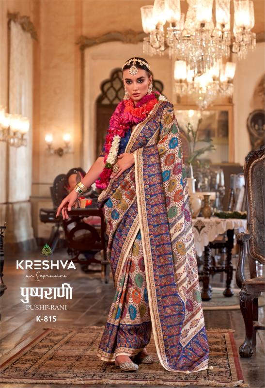 Kreshva Pushp Catalog Rani Silk Printed fashion and sarees magazines in india