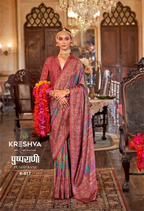 Kreshva Pushp Catalog Rani Silk Printed fashion and sarees magazines in india