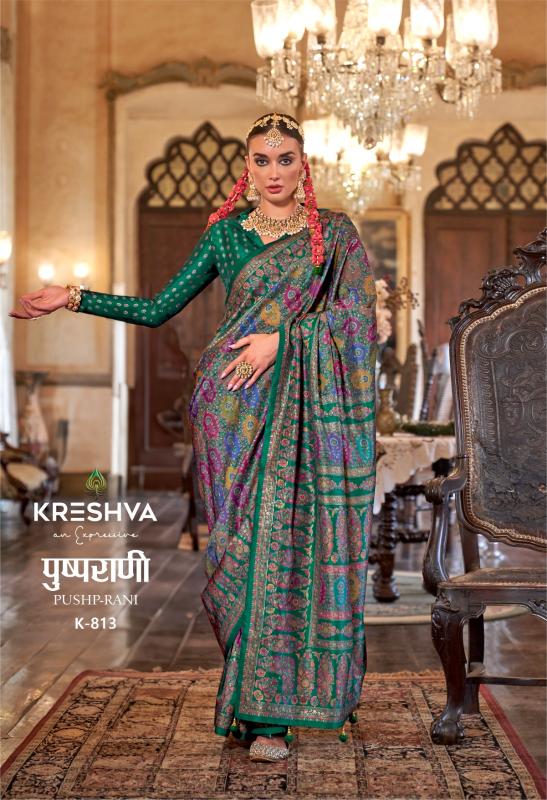 Kreshva Pushp Catalog Rani Silk Printed fashion and sarees magazines in india