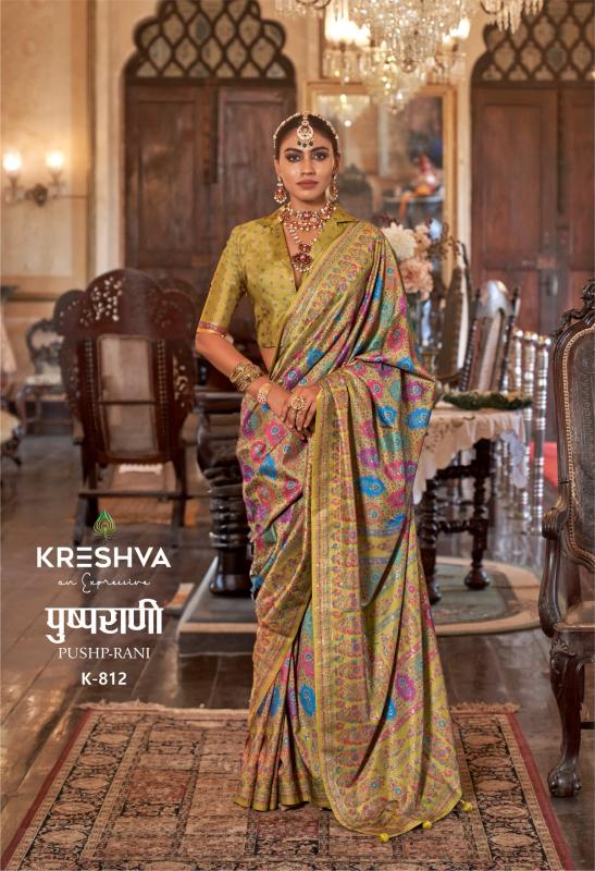 Kreshva Pushp Catalog Rani Silk Printed fashion and sarees magazines in india