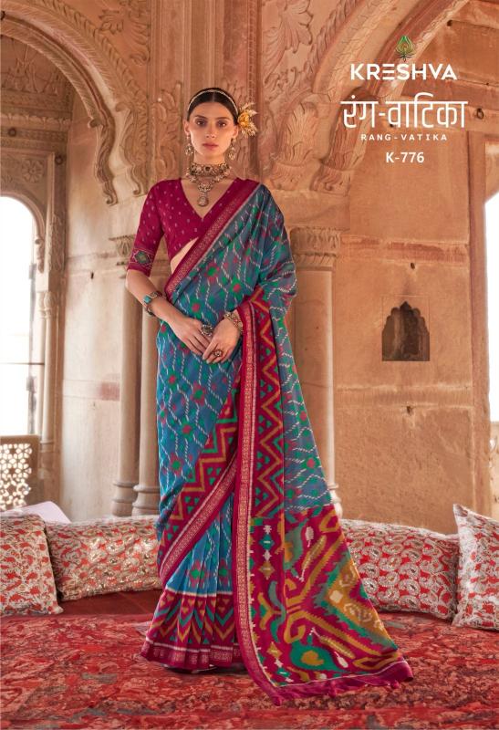 Kreshva Rang Vatika Georgette tulsi rani saree fall in india mart