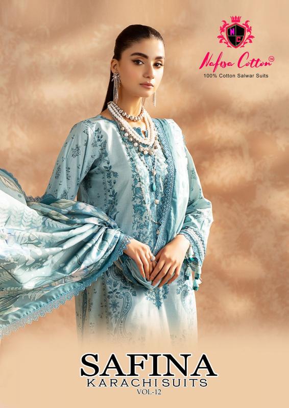 Nafisa Safina Vol-12 - Karachi Dress Material  - Wholesale Catalog