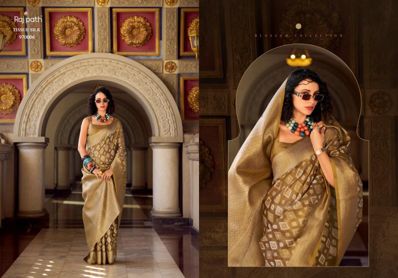 Rajpath Goldmine Catalog uppada tissue sarees online india