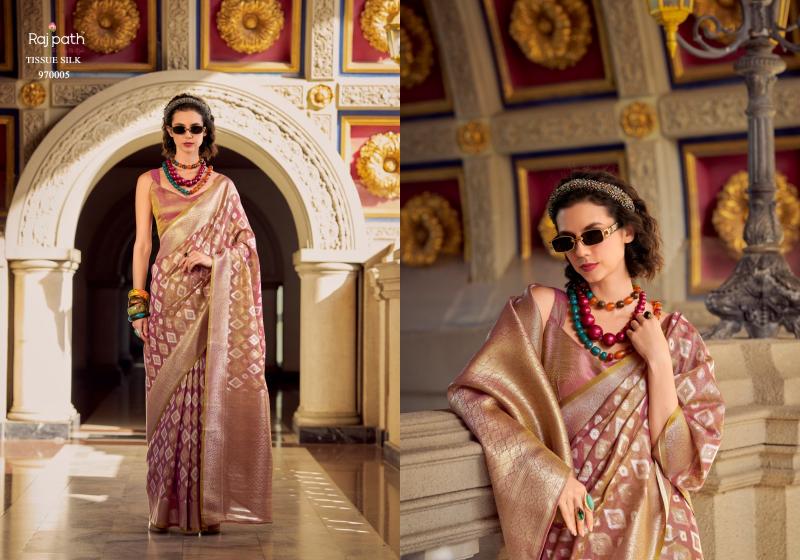 Rajpath Goldmine Catalog uppada tissue sarees online india