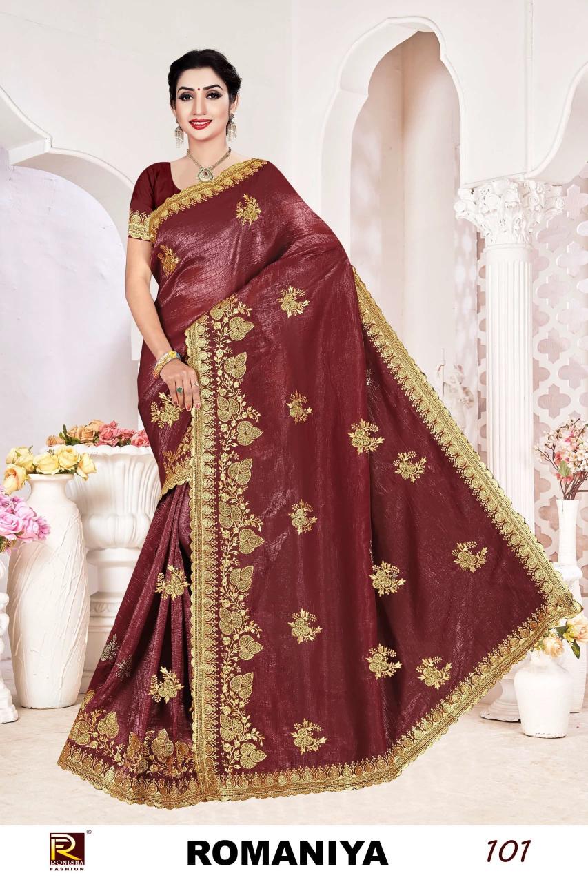 Ronisha Romaniya catalog all india saree fabric collage texture