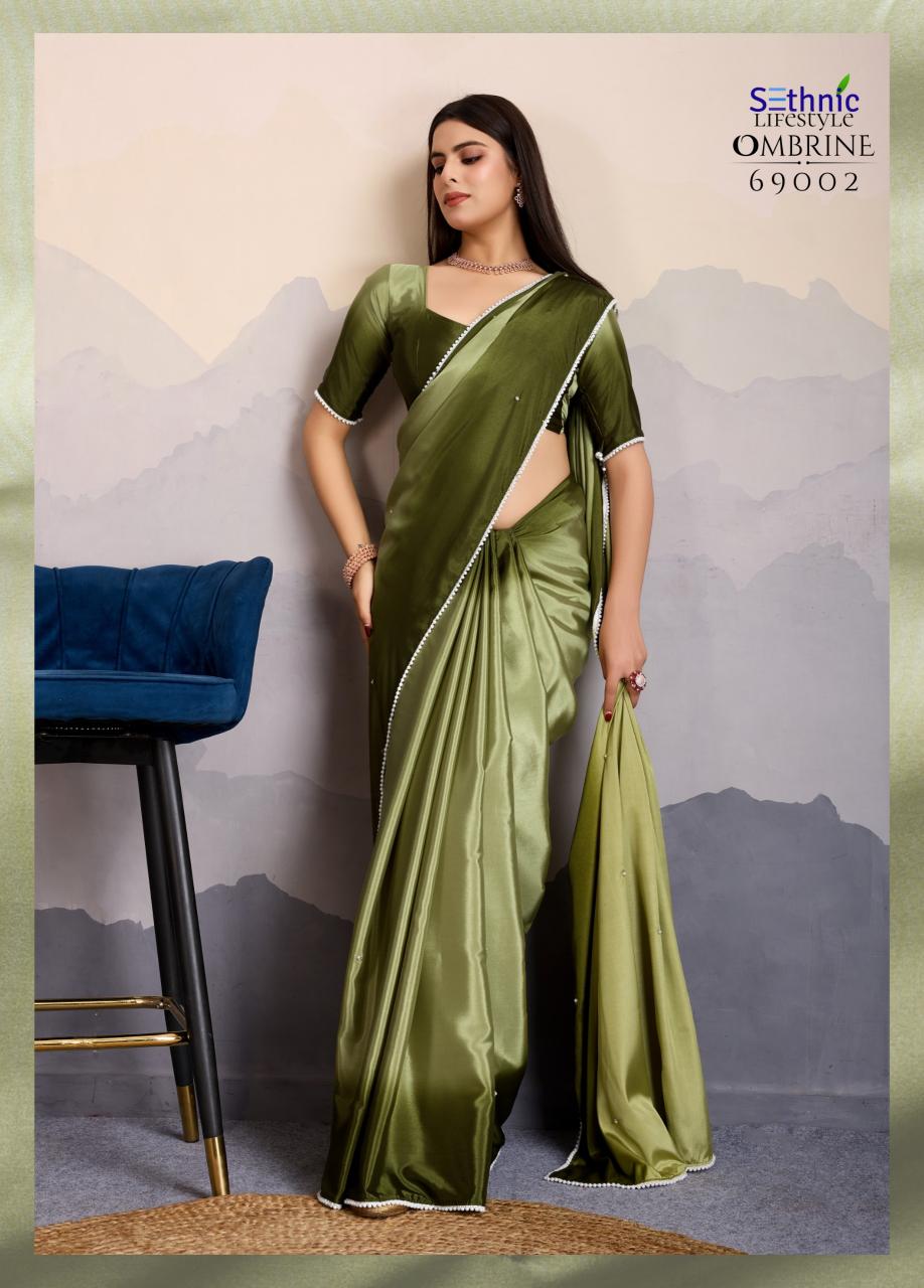 Sethnic Ombrine catalog Crepe Satin Silk buy party saree online india