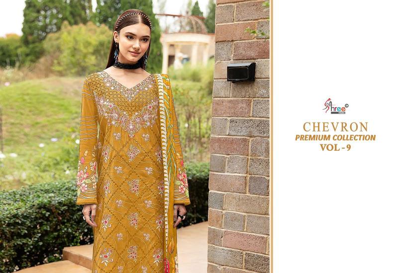 Shree Chevron Premium Collection Vol 9 Catalog Chiffon Dupatta designer pakistani suits with pants