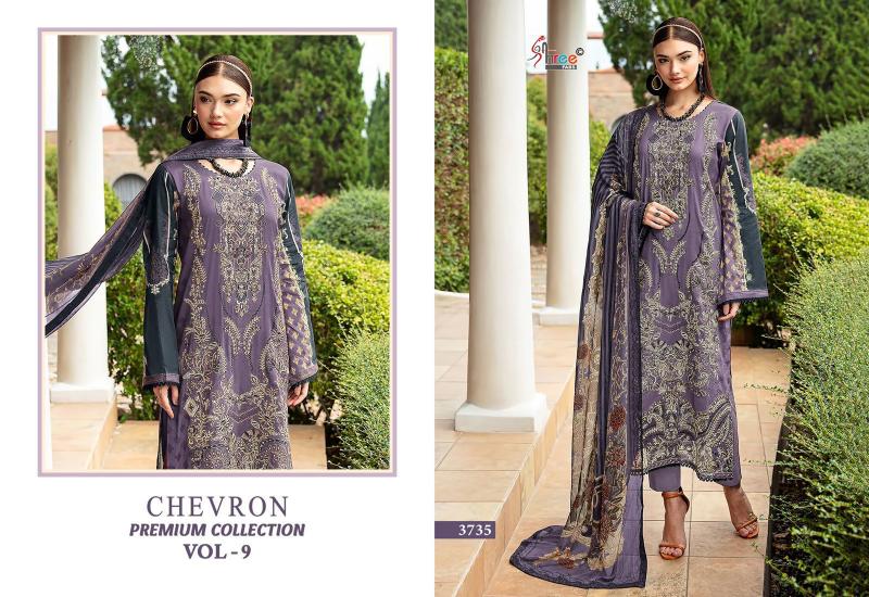 Shree Chevron Premium Collection Vol 9 Catalog Chiffon Dupatta designer pakistani suits with pants