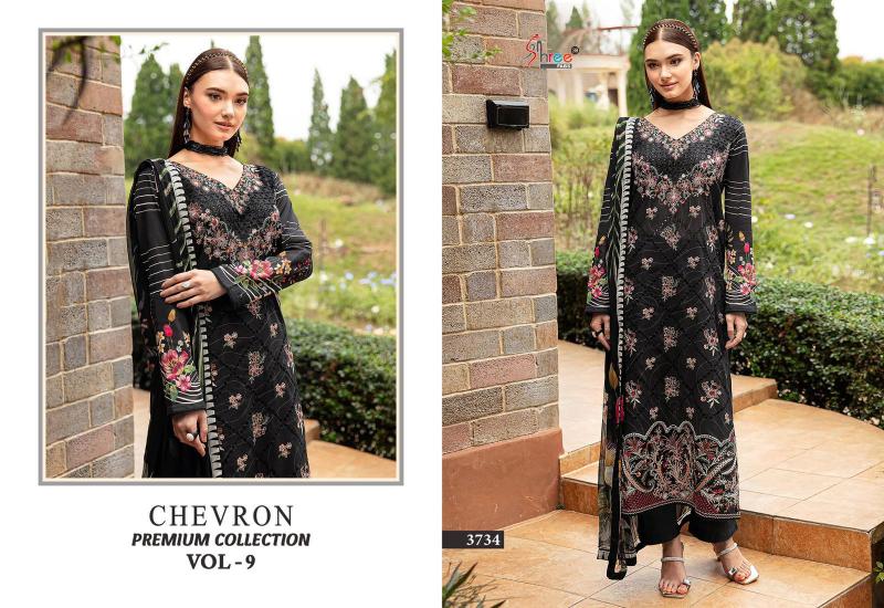 Shree Chevron Premium Collection Vol 9 Catalog Chiffon Dupatta designer pakistani suits with pants