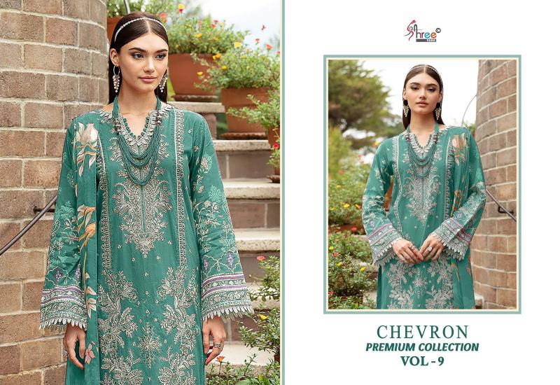 Shree Chevron Premium Collection Vol 9 Catalog Chiffon Dupatta designer pakistani suits with pants