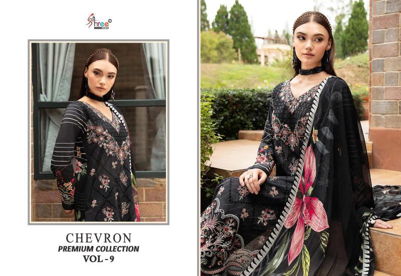 Shree Chevron Premium Collection Vol 9 Catalog Chiffon Dupatta designer pakistani suits with pants