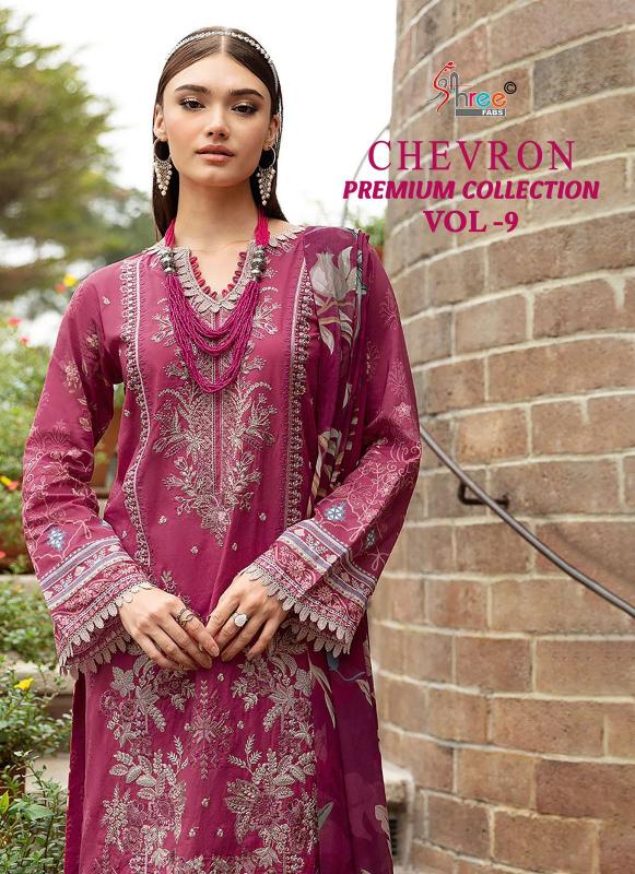 Shree Chevron Premium Collection Vol 9 Catalog Chiffon Dupatta designer pakistani suits with pants