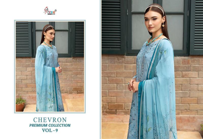 Shree Chevron Premium Collection Vol 9 Catalog Chiffon Dupatta designer pakistani suits with pants