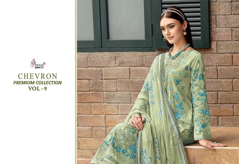 Shree Chevron Premium Collection Vol 9 Catalog Chiffon Dupatta designer pakistani suits with pants