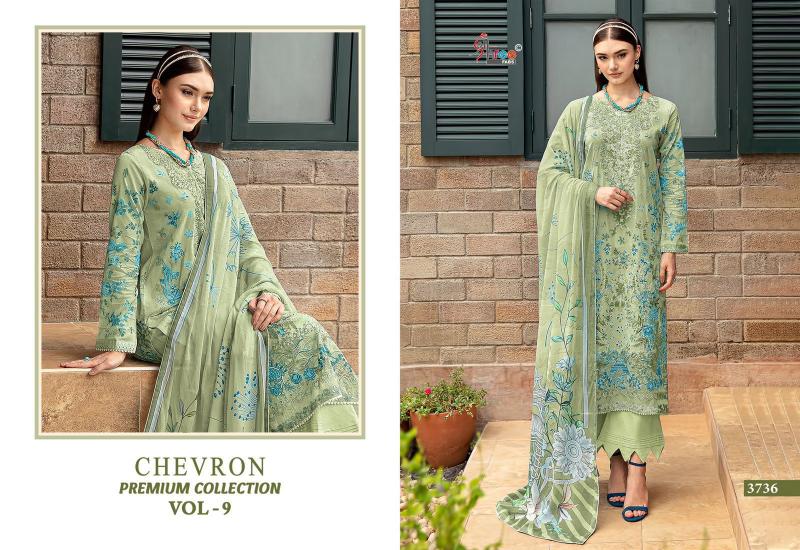 Shree Chevron Premium Collection Vol 9 Catalog Chiffon Dupatta designer pakistani suits with pants