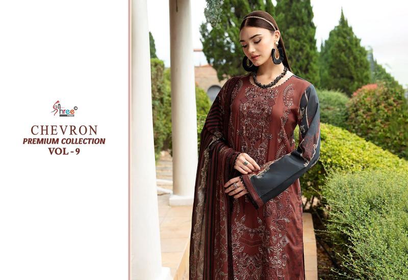 Shree Chevron Premium Collection Vol 9 Catalog Chiffon Dupatta designer pakistani suits with pants