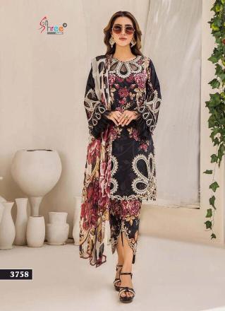 Shree Fabs Adan Prints Embroidered Lawn 2025 Catalog Chiffon Dupatta wholesale pakistani suits india