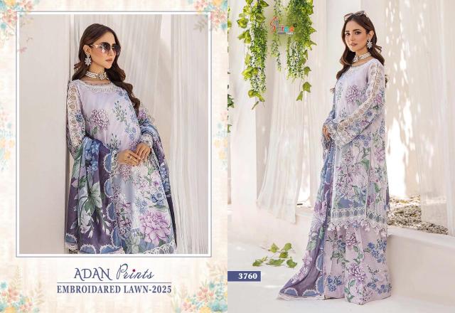 Shree Fabs Adan Prints Embroidered Lawn 2025 Catalog Chiffon Dupatta wholesale pakistani suits india