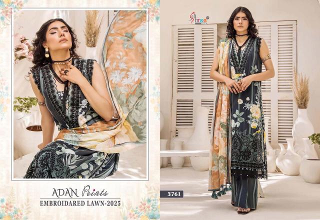 Shree Fabs Adan Prints Embroidered Lawn 2025 Catalog Chiffon Dupatta wholesale pakistani suits india