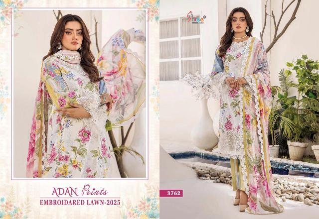 Shree Fabs Adan Prints Embroidered Lawn 2025 Catalog Chiffon Dupatta wholesale pakistani suits india