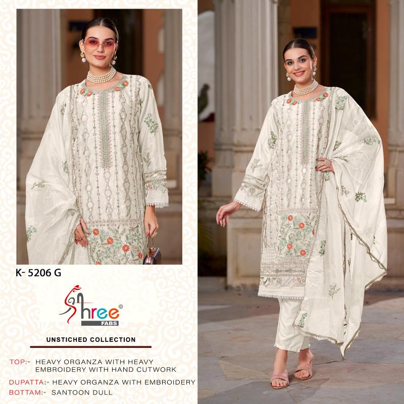 Shree Fabs K 5206 E To H heavy embroidered pakistani suits