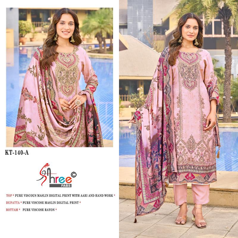 Shree Fabs KT 140 catalog latest trends in pakistani suits