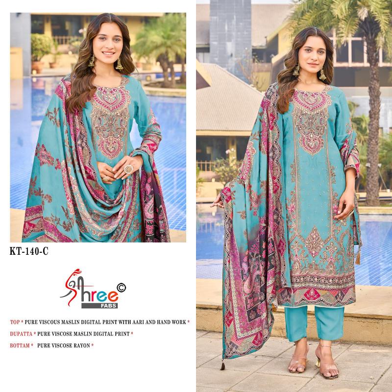 Shree Fabs KT 140 catalog latest trends in pakistani suits