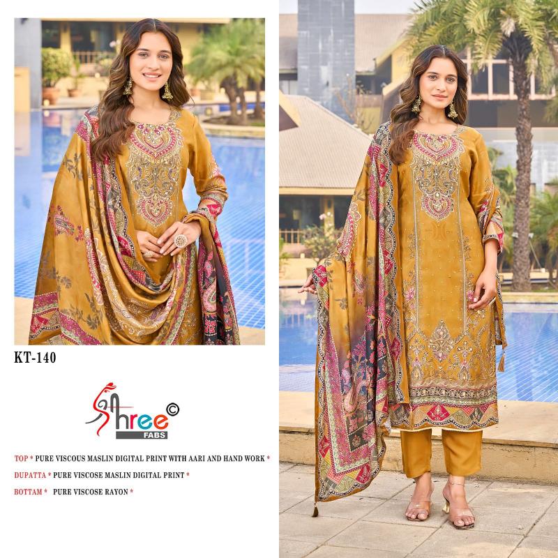 Shree Fabs KT 140 catalog latest trends in pakistani suits