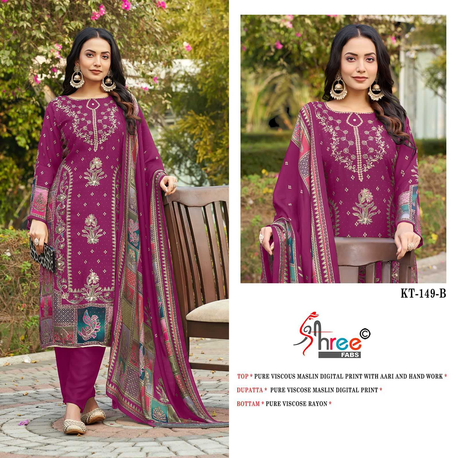 Shree Fabs Kt 149 Catalog Viscose Maslin pakistani suit material