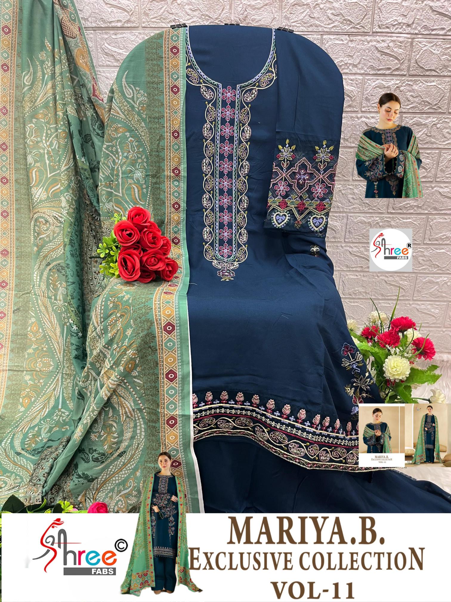 Shree Fabs Mariya B Exclusive Collection Vol 11 Nx Catalog Chiffon Dupatta pakistani style salwar suit