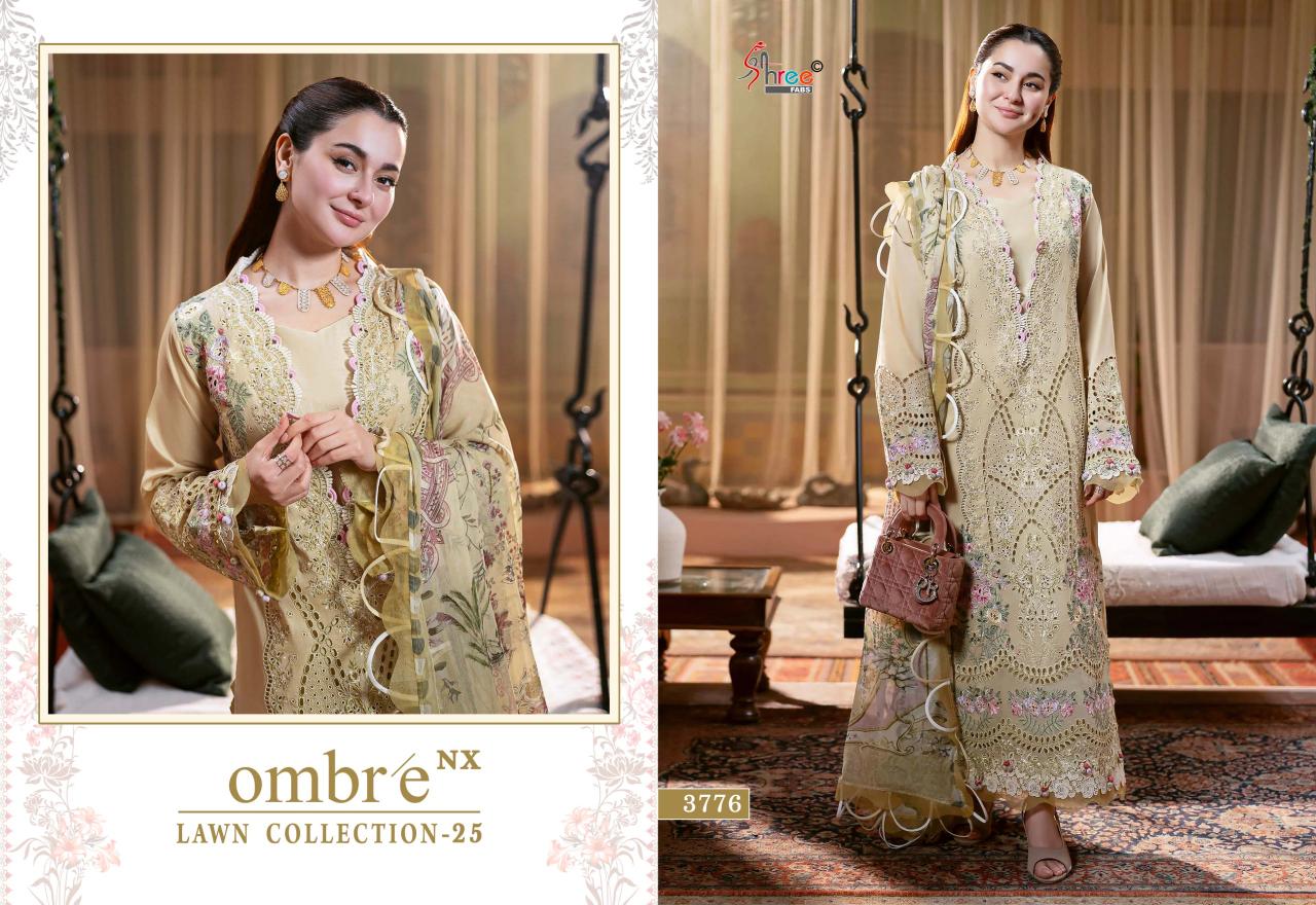 Shree Fabs Ombre Lawn Collection 2025 Vol 1 NX Catalog Chiffon Dupatta pakistani suits online pk