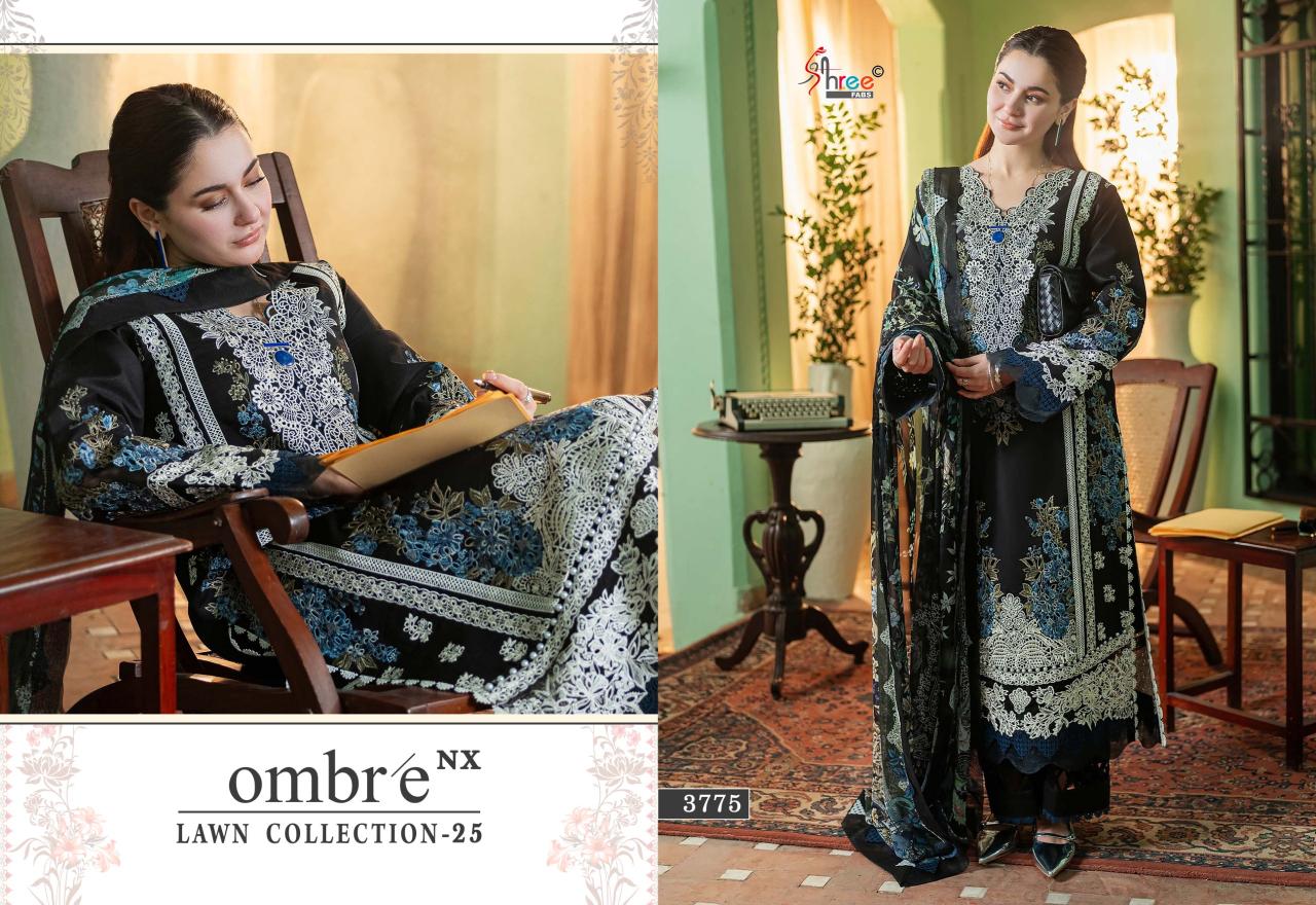 Shree Fabs Ombre Lawn Collection 2025 Vol 1 NX Catalog Chiffon Dupatta pakistani suits online pk