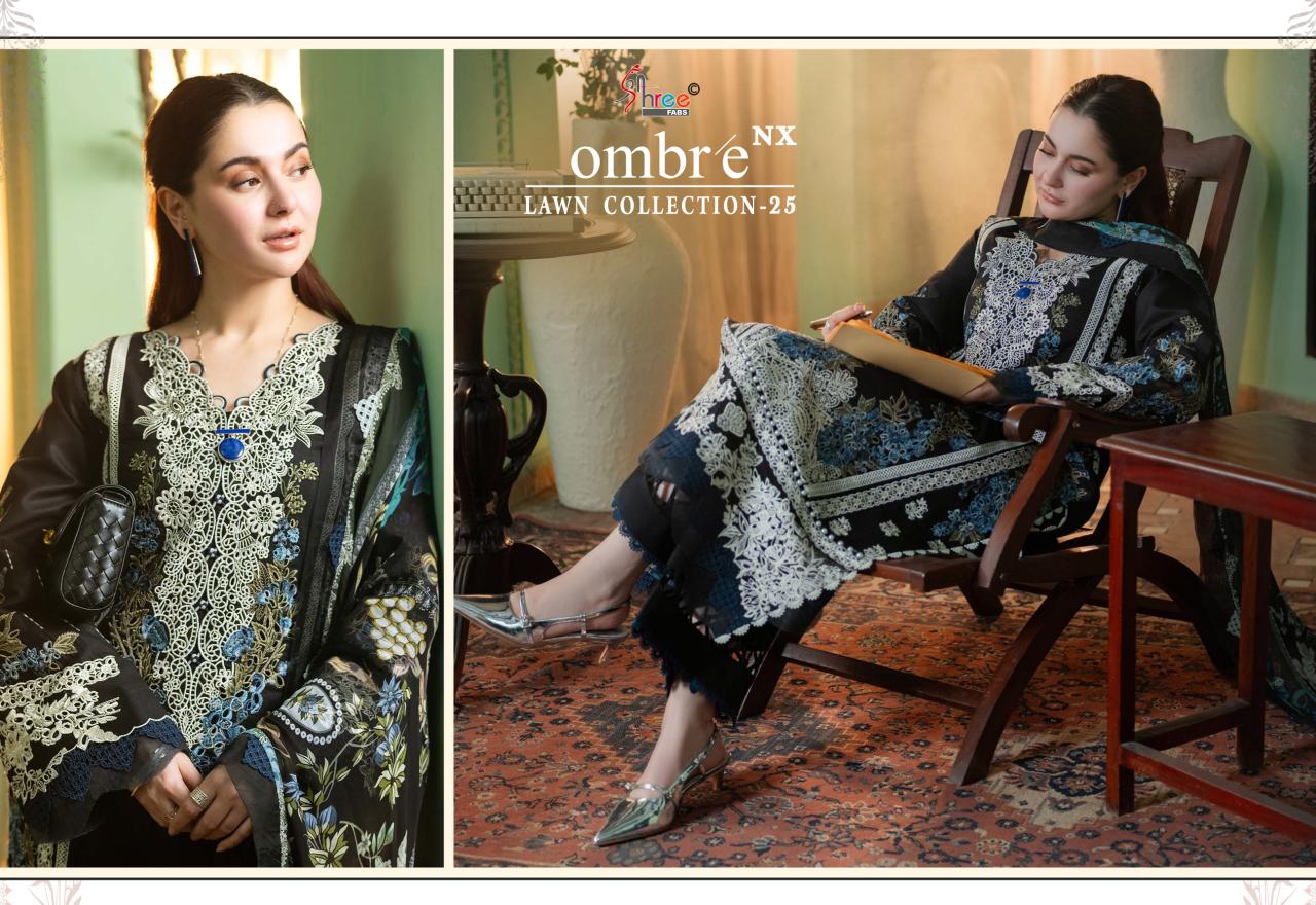 Shree Fabs Ombre Lawn Collection 2025 Vol 1 NX Catalog Chiffon Dupatta pakistani suits online pk