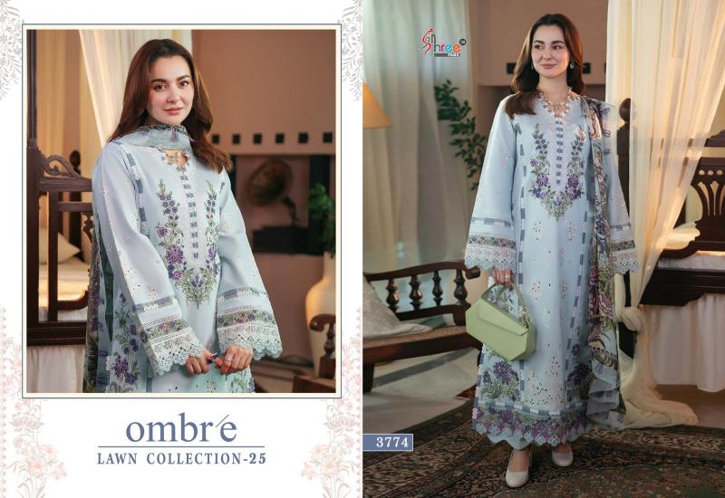 Shree Fabs Ombre Lawn Collection 25 Catalog Chiffon Dupatta pakistani suits in pune