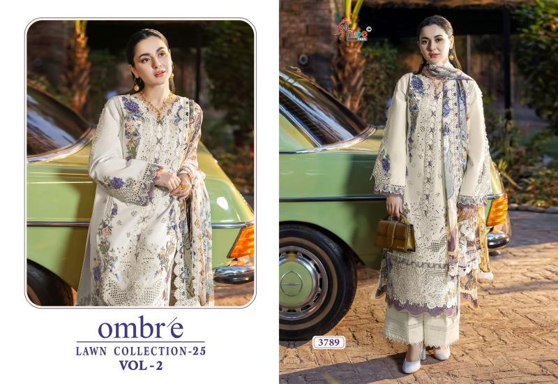 Shree Fabs Ombre Lawn Collection 25 Vol 2 catalog Chiffon Dupatta pakistani suits in aligarh