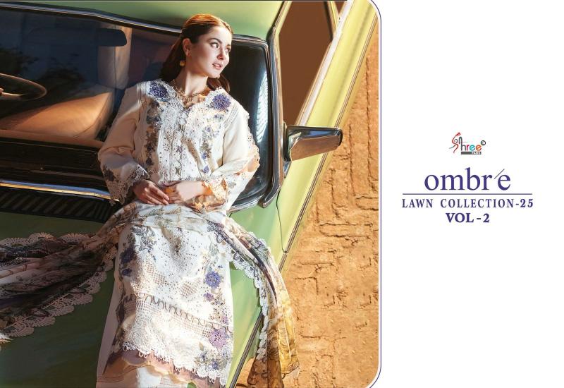 Shree Fabs Ombre Lawn Collection 25 Vol 2 Catalog Cotton Dupatta pakistani suits in rajouri garden