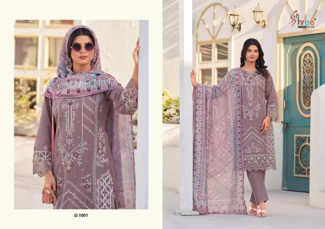 Shree Fabs Tasrif Premium Lawn Collection Vol 1 catalog Chiffon Dupatta latest pakistani designer suits