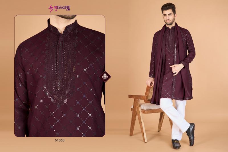 Shubhvastra Vastra Mantra Catalog Viscose Silk Mens kurta pants design