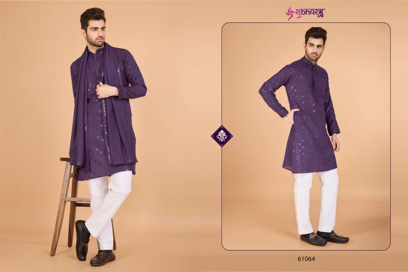 Shubhvastra Vastra Mantra Catalog Viscose Silk Mens kurta pants design