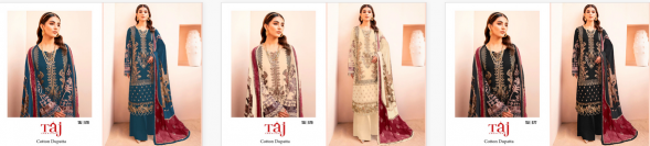 Taj 577, 578 , 579 Catalog Chiffon Dupatta pakistani suits in kashmir