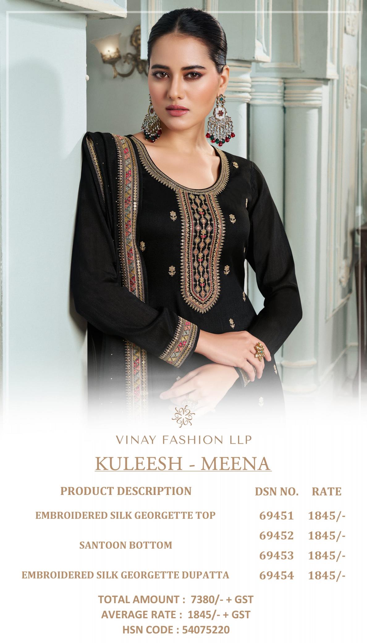 Vinay Kuleesh Meena Catalog designer wear salwar suit