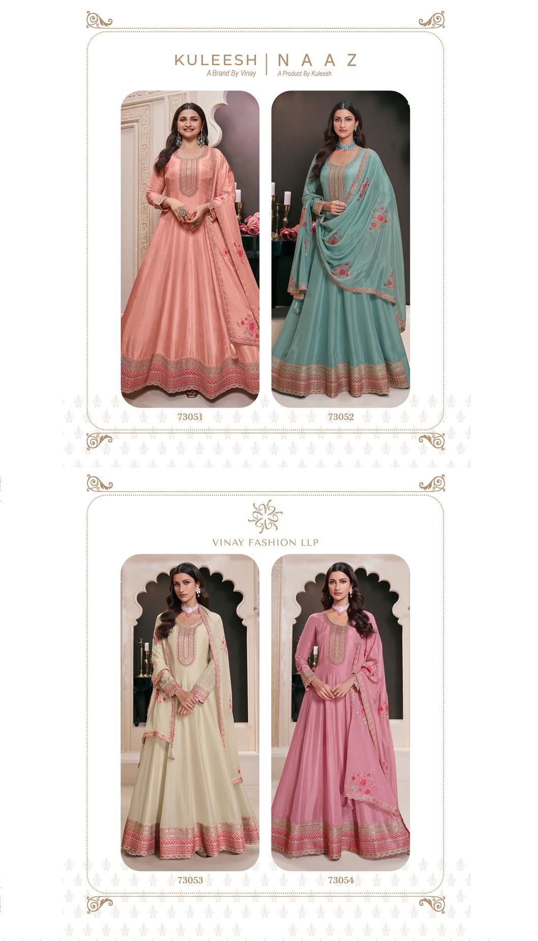 Vinay Kuleesh Naaz Catalog Embroidered wholesale suppliers of salwar kameez in kolkata