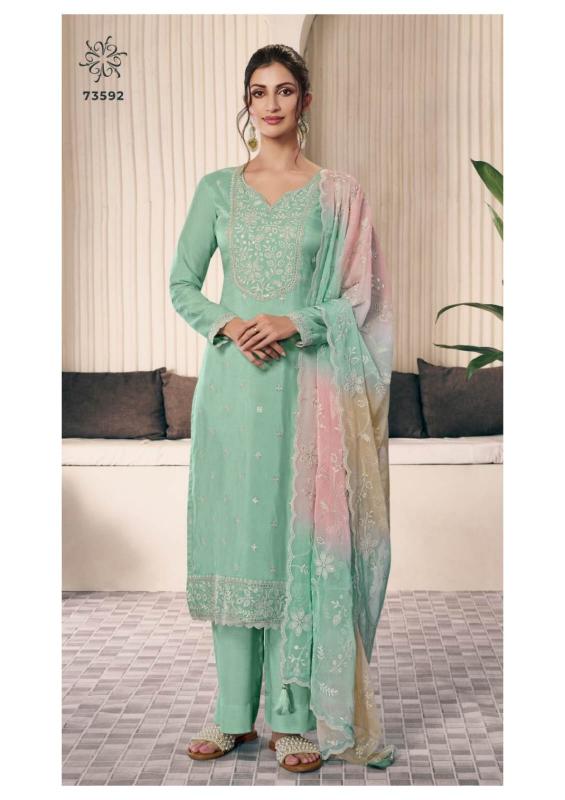 Vinay Kuleesh Ombre 73591 to 73594 Catalog unstitched suits party wear