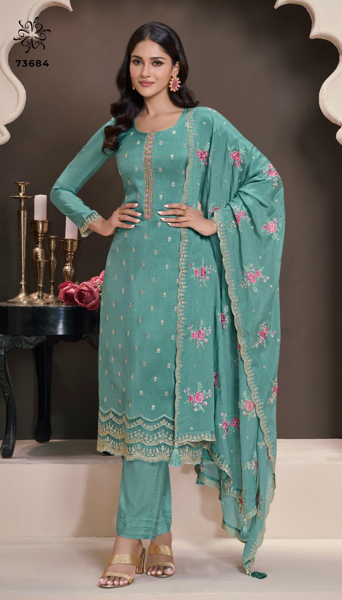 Vinay Kuleesh Zarkan Catalog Embroidered Salwar Kameez