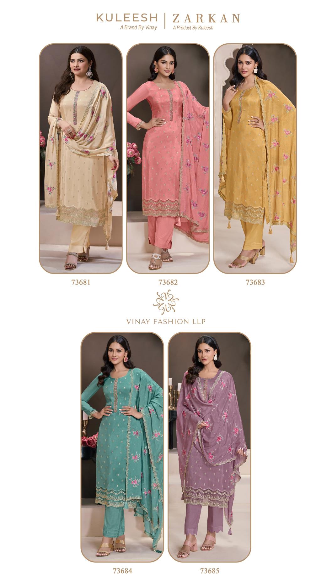 Vinay Kuleesh Zarkan Catalog Embroidered Salwar Kameez